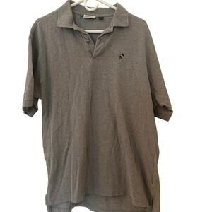 Disney Embroidered Mickey Mouse Logo Gray Short Sleeve Polo- L